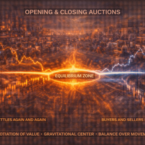 Leilões de abertura/fechamento e zonas de equilíbrio: por que o mercado retorna ao “balance” e quando ele sai de equilíbrio